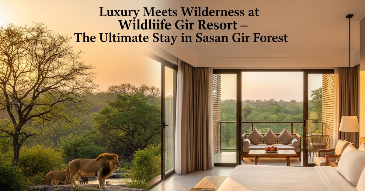 Luxury room at Wildlife Gir Resort with wide forest views and a calm nature setting in Sasan Gir.
