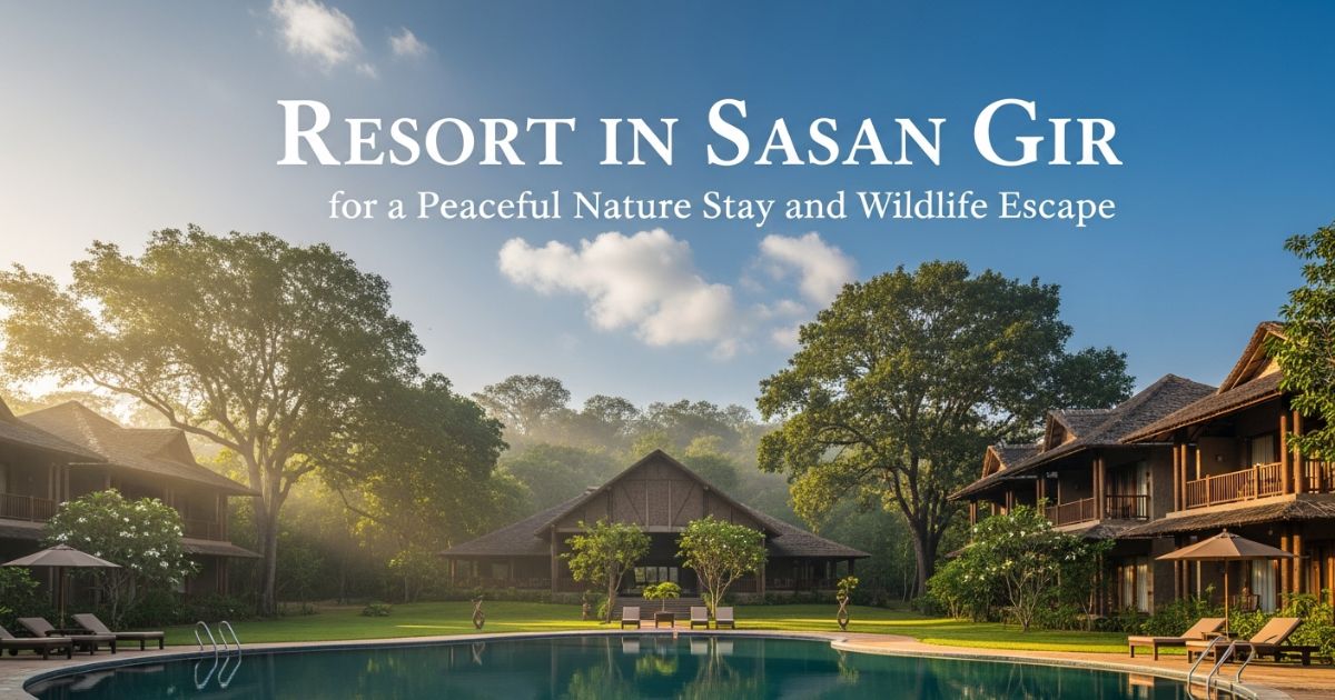 Luxury resort in Sasan Gir offering peaceful nature stay, forest views, wildlife ambiance, and relaxing poolside comfort