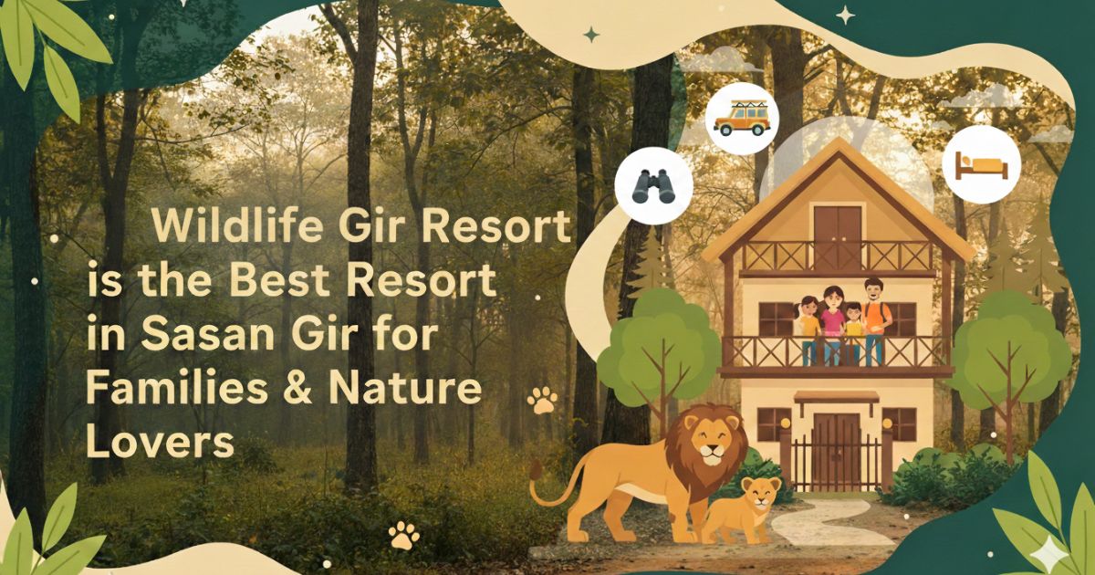 Wildlife Gir Resort in Sasan Gir showing a family-friendly nature stay near forest with wildlife theme