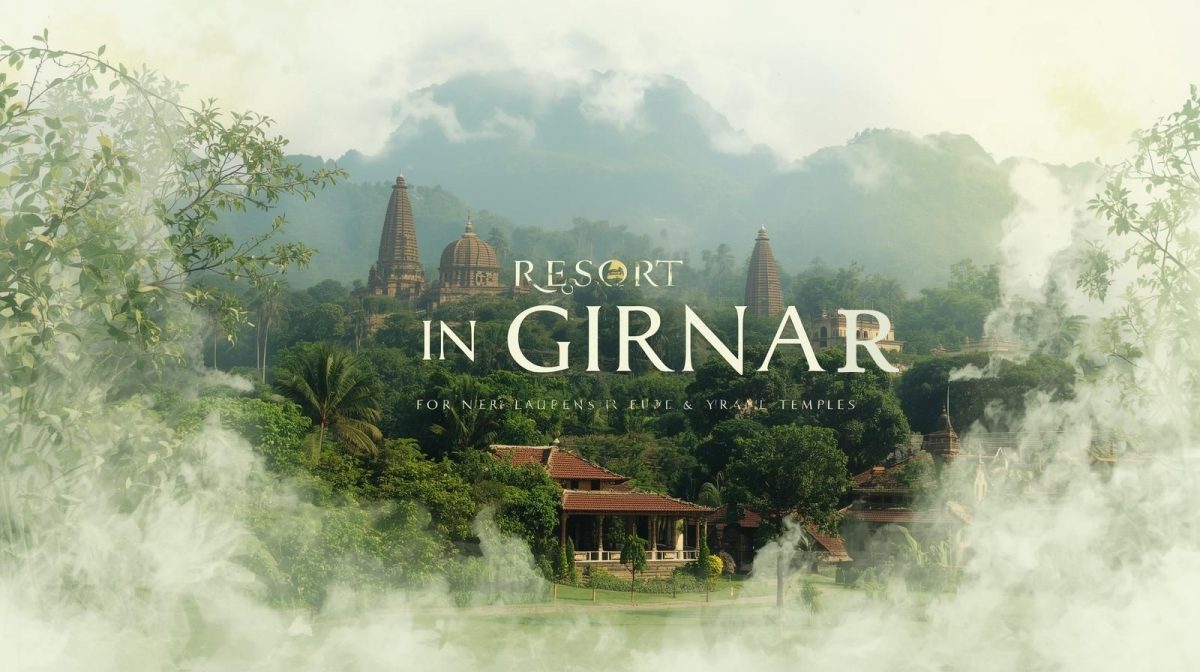 Resort in Girnar near Girnar Hills and temples with greenery, peaceful surroundings and scenic hill views