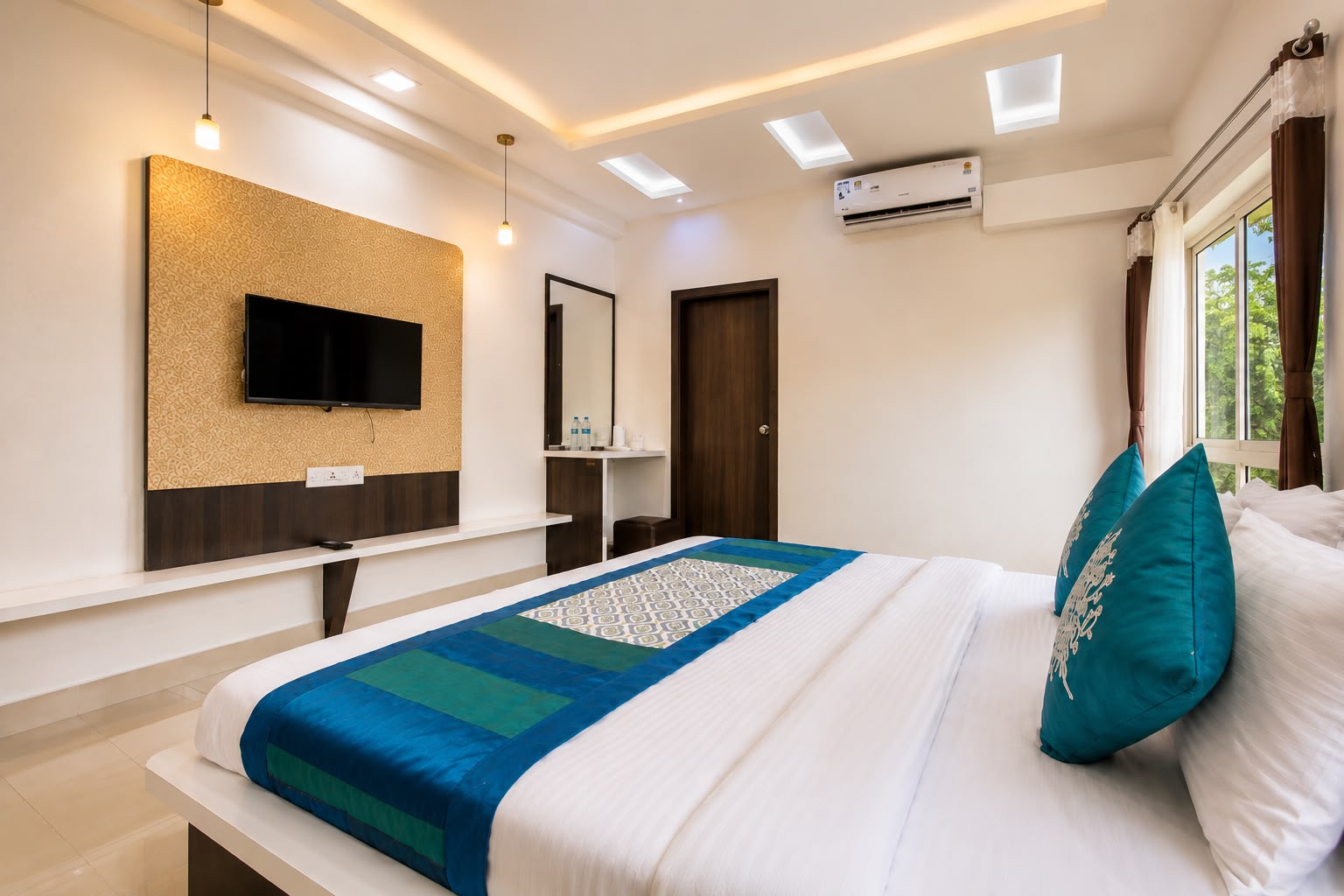 Cottage bedroom interior at Wildlife Gir Resort