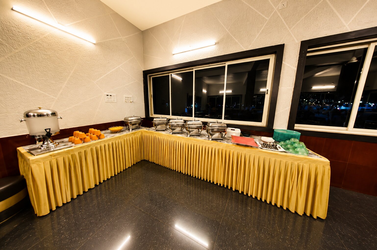 Indoor restaurant dining area at Wildlife Gir Resort